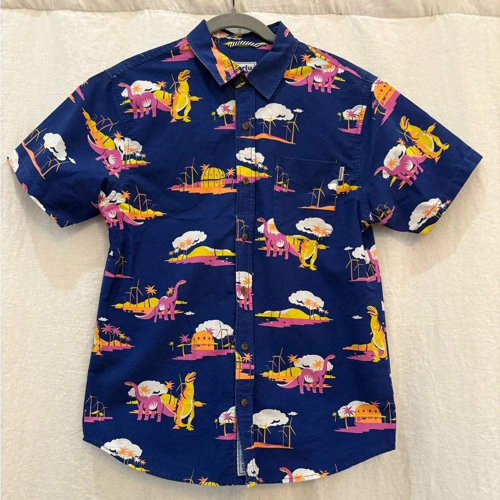 Men’s Party Pants Dinosaur Print Button Up Shirt - Picture 1 of 4
